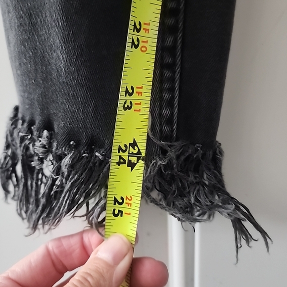 Free People Jeans Womens Size 26 Raw Hem Fringe Skinny Mid Rise Boho Ankle Chic - Picture 3 of 10